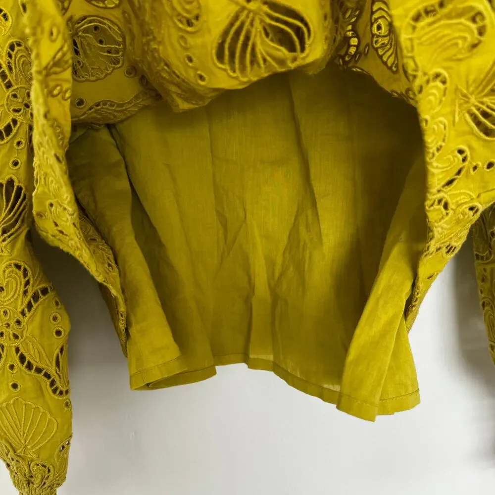 Farm Rio Yellow Lace Blouse